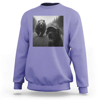 Funny Labrador Selfie With Bear Sweatshirt Dog Lover Gift - Wonder Print Shop