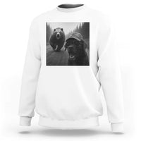 Funny Labrador Selfie With Bear Sweatshirt Dog Lover Gift - Wonder Print Shop