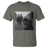 Funny Labrador Selfie With Bear T Shirt Dog Lover Gift - Wonder Print Shop
