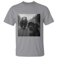 Funny Labrador Selfie With Bear T Shirt Dog Lover Gift - Wonder Print Shop