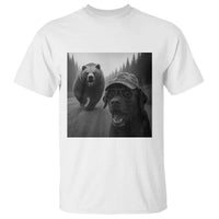 Funny Labrador Selfie With Bear T Shirt Dog Lover Gift - Wonder Print Shop