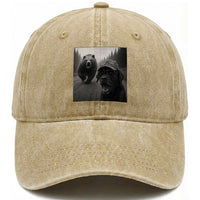 Funny Labrador Selfie With Bear Washed Cotton Baseball Cap Dog Lover Gift
