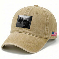 Funny Labrador Selfie With Bear Washed Cotton Baseball Cap Dog Lover Gift