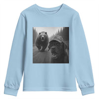 Funny Labrador Selfie With Bear Youth Sweatshirt Dog Lover Gift - Wonder Print Shop