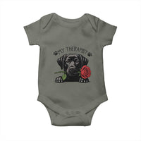 Black Labrador Retriever Is My Therapist Baby Onesie Dog Lover Gift - Wonder Print Shop