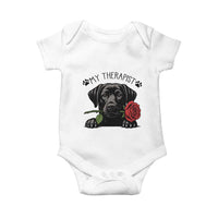 Black Labrador Retriever Is My Therapist Baby Onesie Dog Lover Gift - Wonder Print Shop