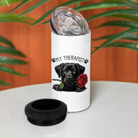 Black Labrador Retriever Is My Therapist 4 in 1 Can Cooler Tumbler Dog Lover Gift - Wonder Print Shop