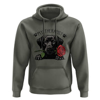 Black Labrador Retriever Is My Therapist Hoodie Dog Lover Gift - Wonder Print Shop