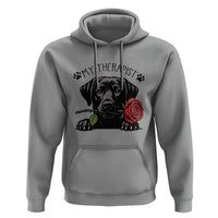 Black Labrador Retriever Is My Therapist Hoodie Dog Lover Gift - Wonder Print Shop