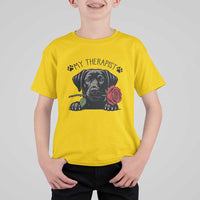 Black Labrador Retriever Is My Therapist T Shirt For Kid Dog Lover Gift - Wonder Print Shop