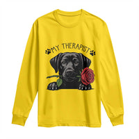 Black Labrador Retriever Is My Therapist Long Sleeve Shirt Dog Lover Gift - Wonder Print Shop