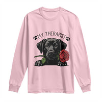 Black Labrador Retriever Is My Therapist Long Sleeve Shirt Dog Lover Gift - Wonder Print Shop