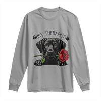 Black Labrador Retriever Is My Therapist Long Sleeve Shirt Dog Lover Gift - Wonder Print Shop