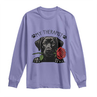Black Labrador Retriever Is My Therapist Long Sleeve Shirt Dog Lover Gift - Wonder Print Shop