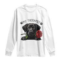 Black Labrador Retriever Is My Therapist Long Sleeve Shirt Dog Lover Gift - Wonder Print Shop