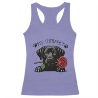 Black Labrador Retriever Is My Therapist Racerback Tank Top Dog Lover Gift - Wonder Print Shop