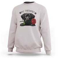 Black Labrador Retriever Is My Therapist Sweatshirt Dog Lover Gift - Wonder Print Shop