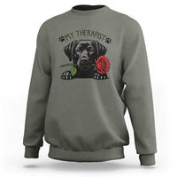 Black Labrador Retriever Is My Therapist Sweatshirt Dog Lover Gift - Wonder Print Shop