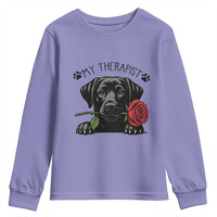 Black Labrador Retriever Is My Therapist Youth Sweatshirt Dog Lover Gift - Wonder Print Shop