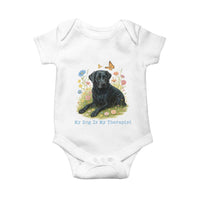 My Dog Is My Therapist Baby Onesie Labrador Retriever Lover Gift - Wonder Print Shop