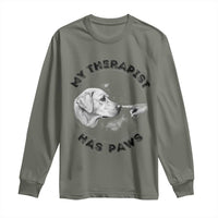 Funny Labrador Retriever Gift Long Sleeve Shirt My Therapist Has Paws - Wonder Print Shop