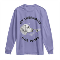 Funny Labrador Retriever Gift Long Sleeve Shirt My Therapist Has Paws - Wonder Print Shop