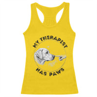 Funny Labrador Retriever Gift Racerback Tank Top My Therapist Has Paws - Wonder Print Shop