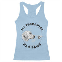 Funny Labrador Retriever Gift Racerback Tank Top My Therapist Has Paws - Wonder Print Shop