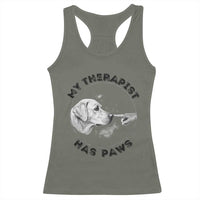 Funny Labrador Retriever Gift Racerback Tank Top My Therapist Has Paws - Wonder Print Shop