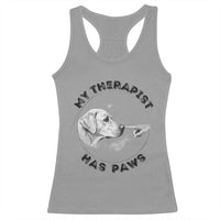 Funny Labrador Retriever Gift Racerback Tank Top My Therapist Has Paws - Wonder Print Shop