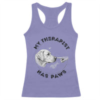 Funny Labrador Retriever Gift Racerback Tank Top My Therapist Has Paws - Wonder Print Shop