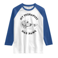 Funny Labrador Retriever Gift Raglan Shirt My Therapist Has Paws - Wonder Print Shop
