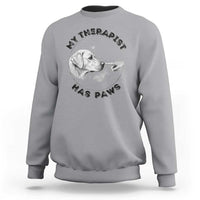 Funny Labrador Retriever Gift Sweatshirt My Therapist Has Paws - Wonder Print Shop
