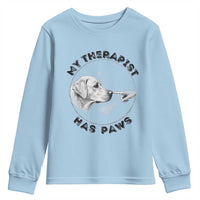 Funny Labrador Retriever Gift Youth Sweatshirt My Therapist Has Paws - Wonder Print Shop