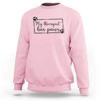 Funny Dog Lover Sweatshirt My Therapist Has Paws - Wonder Print Shop