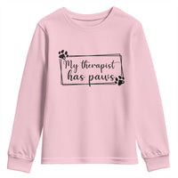 Funny Dog Lover Youth Sweatshirt My Therapist Has Paws - Wonder Print Shop