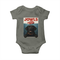 Black Labrador Retriever Baby Onesie Funny Jowls Horror Dog Poster - Wonder Print Shop