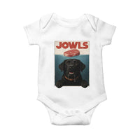 Black Labrador Retriever Baby Onesie Funny Jowls Horror Dog Poster - Wonder Print Shop