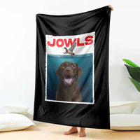 Chocolate Labrador Retriever Throw Blanket Funny Jowls Horror Dog Poster - Wonder Print Shop