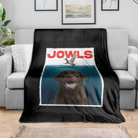 Chocolate Labrador Retriever Throw Blanket Funny Jowls Horror Dog Poster - Wonder Print Shop