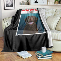 Chocolate Labrador Retriever Throw Blanket Funny Jowls Horror Dog Poster - Wonder Print Shop