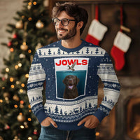 Chocolate Labrador Retriever Ugly Christmas Sweater Funny Jowls Horror Dog Poster - Wonder Print Shop