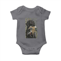 Patriotic Black Lab Baby Onesie Hunting Dog American Flag Camo Gift - Wonder Print Shop