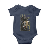 Patriotic Black Lab Baby Onesie Hunting Dog American Flag Camo Gift - Wonder Print Shop