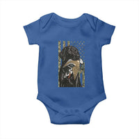Patriotic Black Lab Baby Onesie Hunting Dog American Flag Camo Gift - Wonder Print Shop