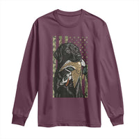 Patriotic Black Lab Long Sleeve Shirt Hunting Dog American Flag Camo Gift - Wonder Print Shop