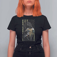 Patriotic Black Lab T Shirt For Women Hunting Dog American Flag Camo Gift - Wonder Print Shop