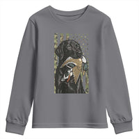 Patriotic Black Lab Youth Sweatshirt Hunting Dog American Flag Camo Gift - Wonder Print Shop