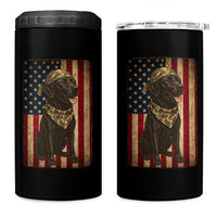 Black Labrador 4 in 1 Can Cooler Tumbler Hunting American Flag Dog Lover Gift - Wonder Print Shop