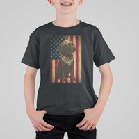 Black Labrador T Shirt For Kid Hunting American Flag Dog Lover Gift - Wonder Print Shop